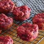 beetroot muffins on a cooling rack